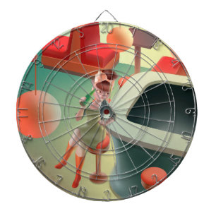 Stilvolle Katze mit Flasche Sitzen im Bar Dartscheibe