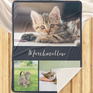 Stilvolle Katzen-Fotocollage mit 3 Bildern Sherpadecke