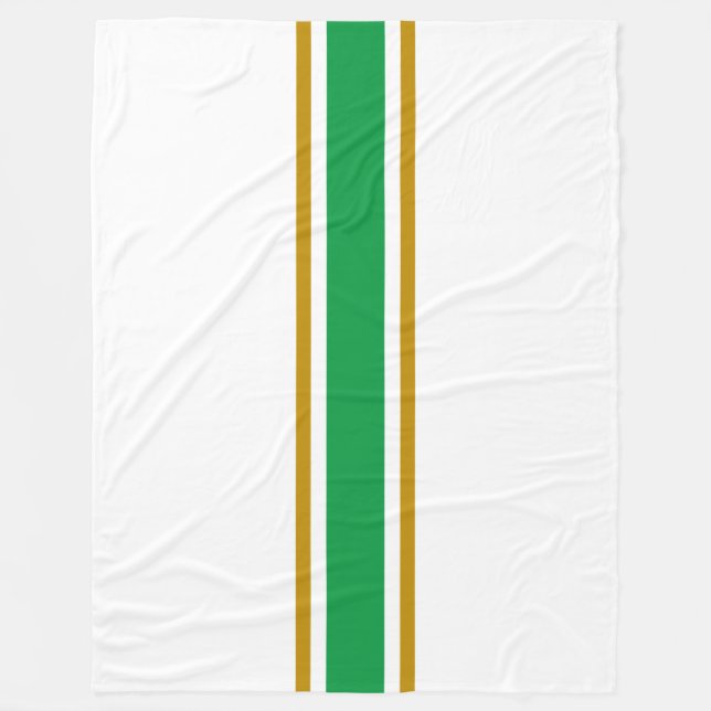 Stilvolle Kelly Green Brown Racing Streifen auf we Fleecedecke (Vorderseite)