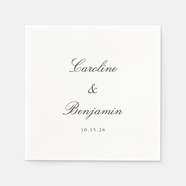 Stilvolle Klassik Script Elegant Wedding Individue Serviette (Vorderseite)