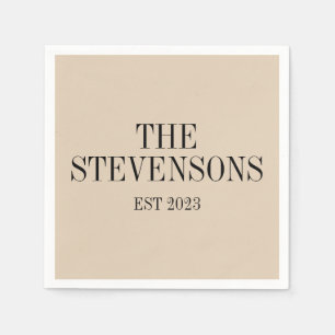 Stilvolle klassische Familienname Est Date Beige Serviette