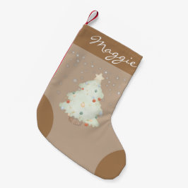 Stilvolle klassische Monogramm niedlich-brauner Hi Kleiner Weihnachtsstrumpf