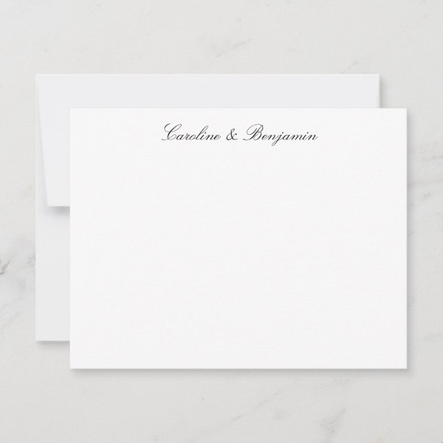 Stilvolle klassische Schrift Elegant Wedding Names Dankeskarte (Vorderseite)