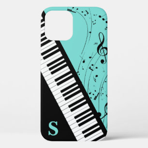Stilvolle Klaviertastatur-Musiknote Monogram Mint Case-Mate iPhone Hülle