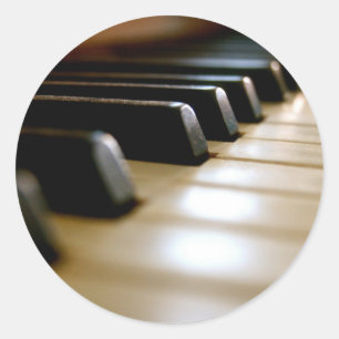 Stilvolle Klaviertastatur Runder Aufkleber