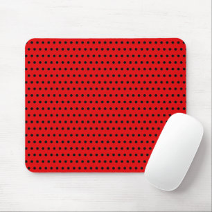 Stilvolle kleine schwarze Punkte Muster auf rot Mousepad