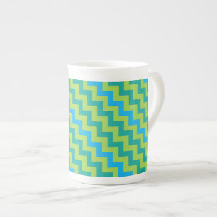Stilvolle Knochen-China-Tasse, Diagonal Chevrons M Prozellantasse