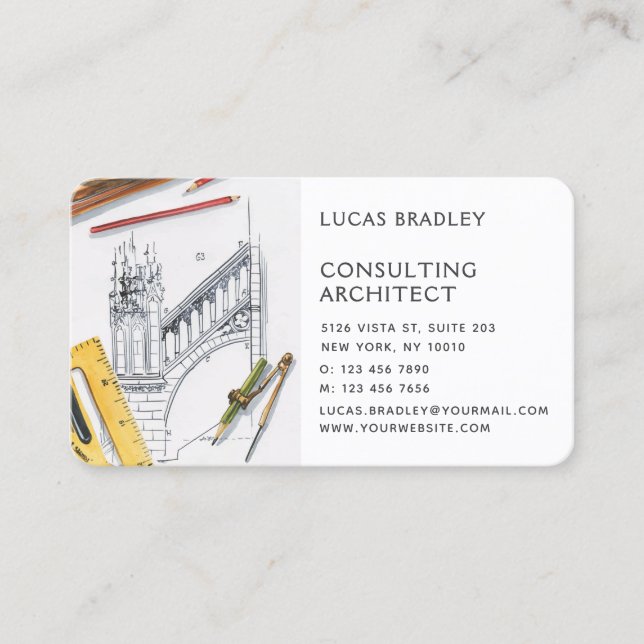 Stilvolle Konstruktionsarbeiten moderner Architekt Visitenkarte (Vorderseite)