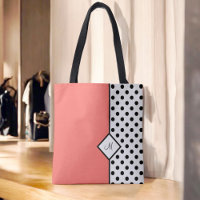Stilvolle Koralle mit schwarzen Polka-Punkten und 