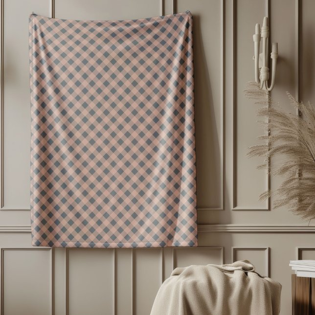 Stilvolle Korallen und graue Karierte Schuppen zum Fleecedecke (Stylish Coral and Gray Plaid Blanket for Gifting)