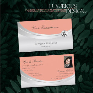 Stilvolle Korallensilber-Dekoration mit Foto und D Visitenkarte