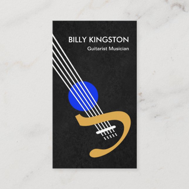 Stilvolle kreative Gitarren-grauer Visitenkarte (Vorderseite)