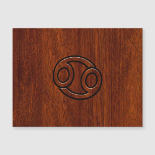 Stilvolle Krebssignatur im Mahagoni-Dekor Magnetkarte