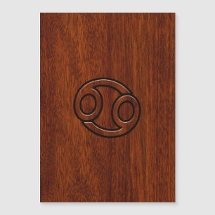 Stilvolle Krebssignatur im Mahagoni-Dekor Magnetkarte