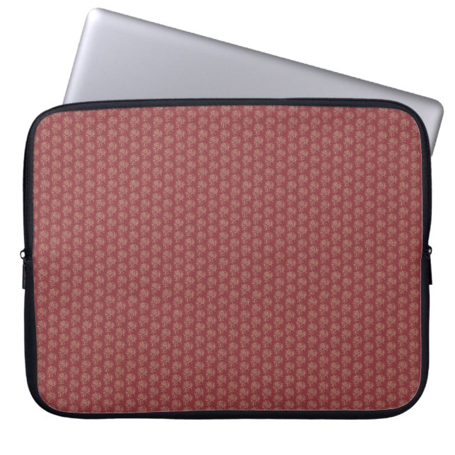 Stilvolle Laptop-Schlucht, Maroon Floral Mini-Prin Laptopschutzhülle (Vorderseite)