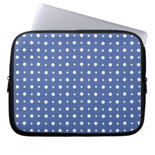 Stilvolle Laptop-Schnürsenkel, dunkelblaue Polka-P Laptopschutzhülle