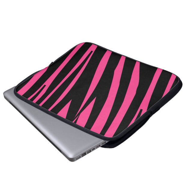 Stilvolle Laptophülse des rosa schwarzen Laptopschutzhülle (Vorne Knopf)