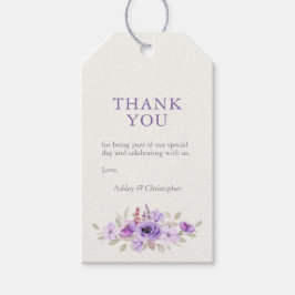 Stilvolle Lavender Watercolor Floral Bouquet Weddi Geschenkanhänger