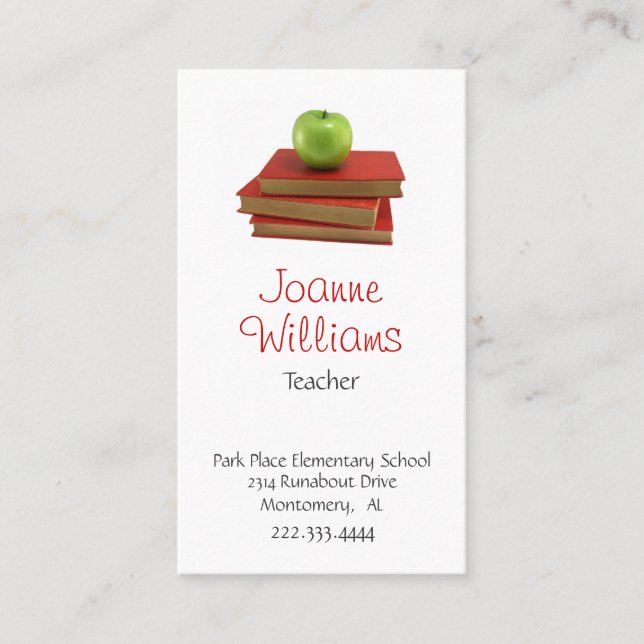 Stilvolle Lehrer-Visitenkarte Terminkarte (Vorderseite)