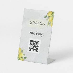 Stilvolle Lemons QR Code Scan zu zahlen Pedestal S Sockelschild