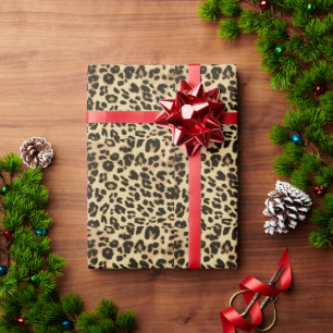 Stilvolle Leopard Animal Print Geschenkpapier