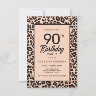 Stilvolle Leopard Animal Print Trendy 90. Geburtst Einladung