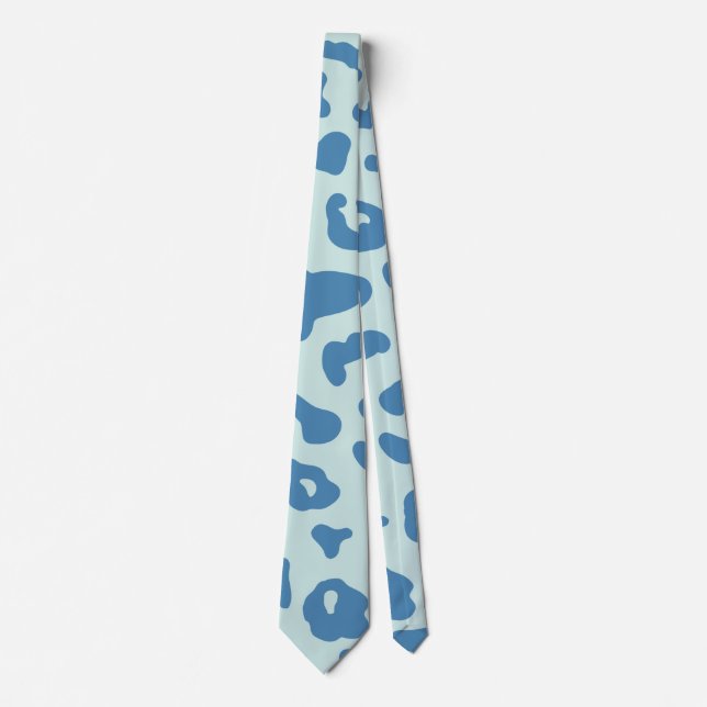 Stilvolle Leopard Print Animal Muster in Blue Krawatte (Vorderseite)