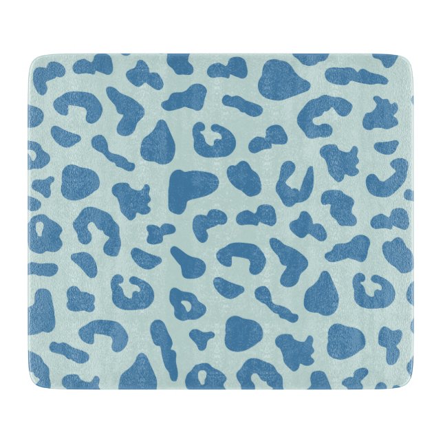 Stilvolle Leopard Print Animal Muster in Blue Schneidebrett (Vorderseite)