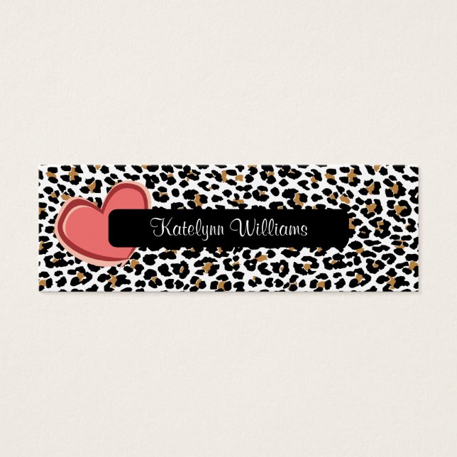 Stilvolle Leopard Print Heart Appointment Card (Vorderseite)