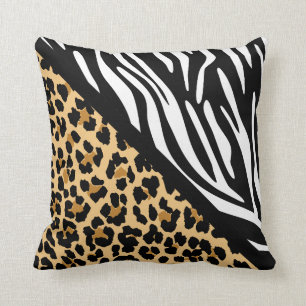 Stilvolle Leopard Print und Zebra Print Kissen