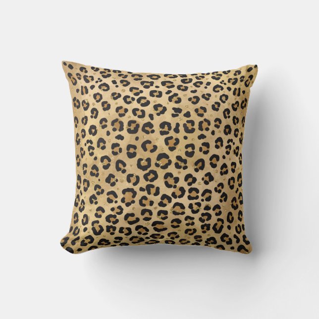 Stilvolle Leopard Print Wild Safari Jungle Animal  Kissen (Vorderseite)