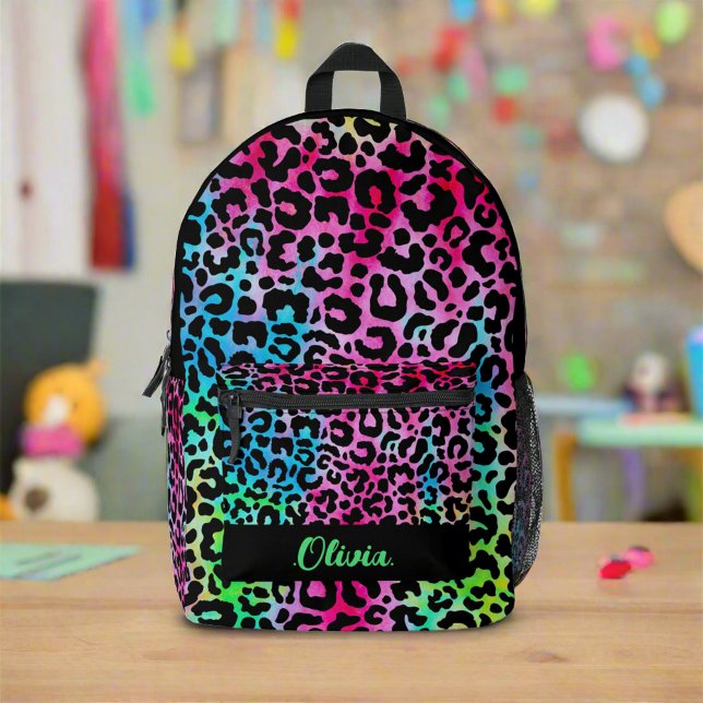 Stilvolle Leopard Texture Neon Feminine Bedruckter Rucksack (Von Creator hochgeladen)