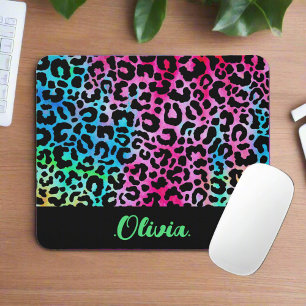 Stilvolle Leopard Texture Neon Feminine Mousepad