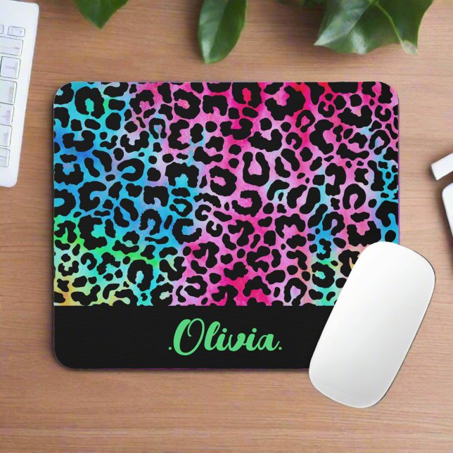 Stilvolle Leopard Texture Neon Feminine Mousepad (Von Creator hochgeladen)