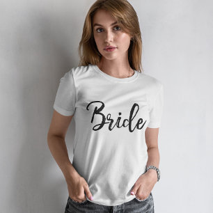 Stilvolle Lettering Brush Typografie   Braut T-Shirt