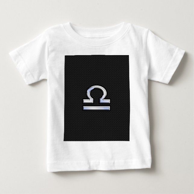 Stilvolle Libra Zodiac Sign Black Snake Skin Dekor Baby T-shirt (Vorderseite)