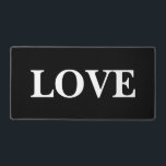 Stilvolle Liebe Design Weißer Text Schwarzer Hinte Schreibtischunterlage<br><div class="desc">Stilvolle Liebe Design Weißer Text Schwarzer Hintergrund</div>