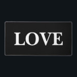 Stilvolle Liebe Design Weißer Text Schwarzer Hinte Schreibtischunterlage<br><div class="desc">Stilvolle Liebe Design Weißer Text Schwarzer Hintergrund</div>