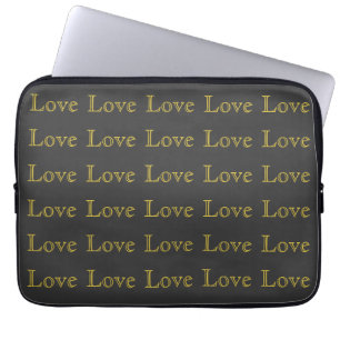 Stilvolle Liebe-Hochzeit in Gold Gray Laptopschutzhülle