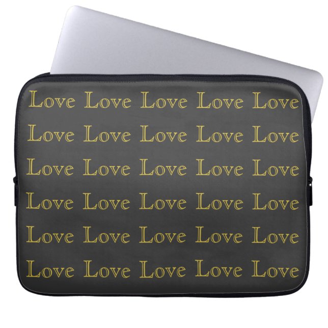 Stilvolle Liebe-Hochzeit in Gold Gray Laptopschutzhülle (Vorderseite)
