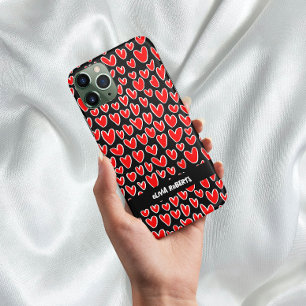 Stilvolle Lieben Red Hearts Muster Personalisiert Case-Mate iPhone 14 Hülle