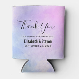 Stilvolle Lila Abstrakte Wasserfarbenhochzeit Dosenkühler