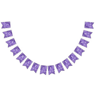 Stilvolle Lila Bläserei Wimpelkette