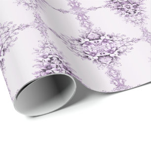 Stilvolle lila Blumen Geschenkpapier