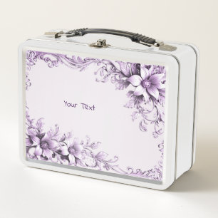 Stilvolle lila Blumen Lunchbox