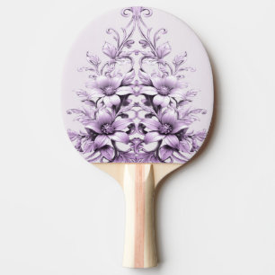 Stilvolle lila Blumen Ping-Pong-Schläger Tischtennis Schläger