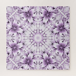 Stilvolle lila Blumen Puzzle