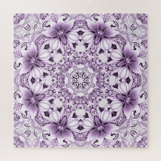 Stilvolle lila Blumen Puzzle