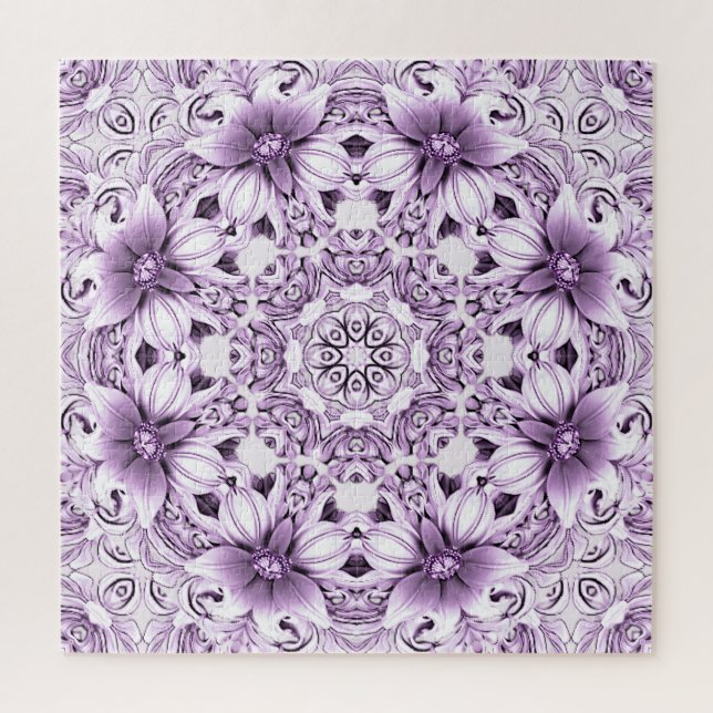 Stilvolle lila Blumen Puzzle (Vertikal)