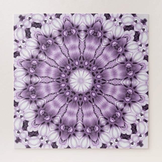 Stilvolle lila Blumen Puzzle (Vertikal)